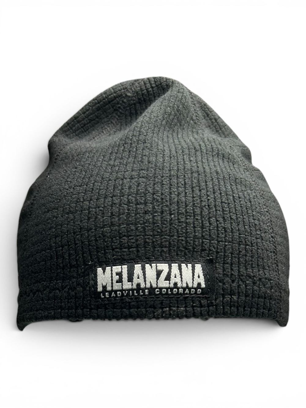 Melanzana Micro Grid Toque Beanie Black Adult Small USA Made Leadville